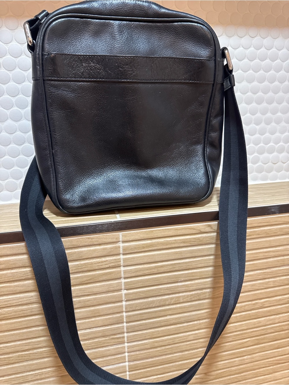 Coach Black Leather Messenger Crossbody Bag